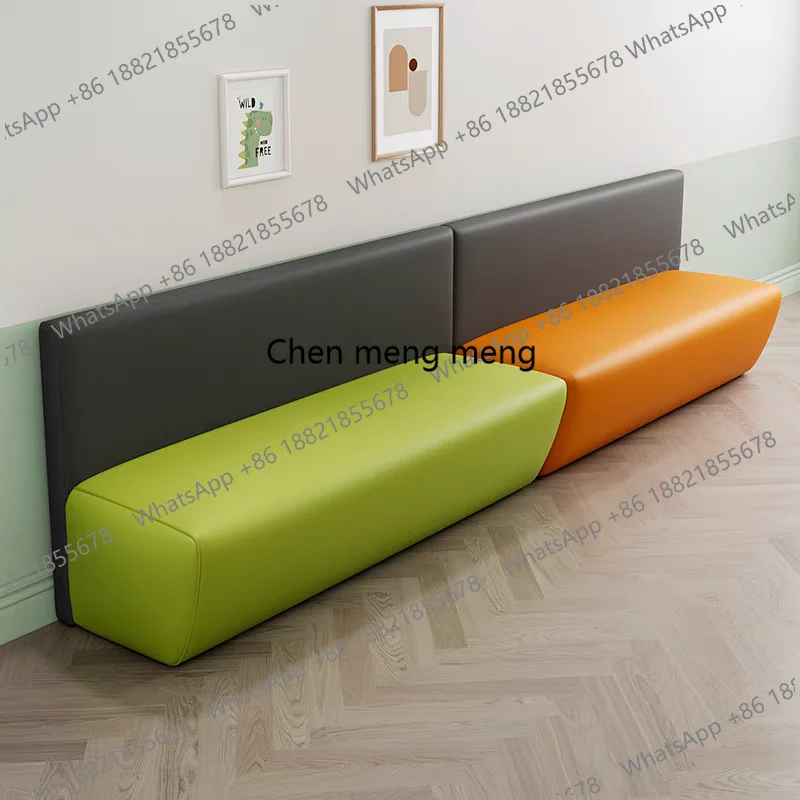 Modern Simple Rest Area Sofa Nordic Education Training Institution Reception Waiting Bench Booth Sofa Office Furniture