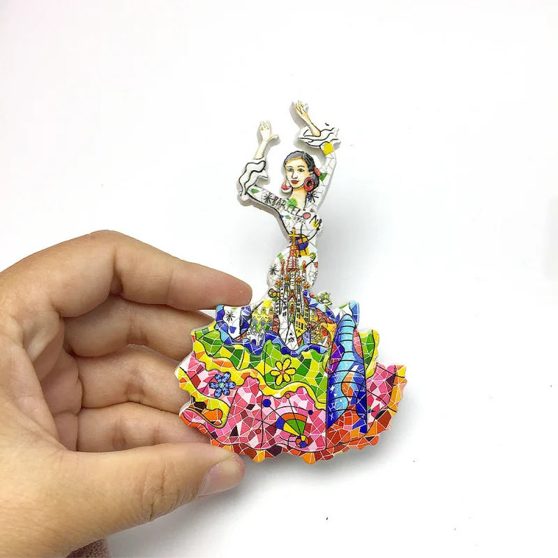 

Spanish Flamenco Dancer Cultural and Creative Magnetic Fridge Magnet Personalized Creative Travel Souvenir Home Decoration