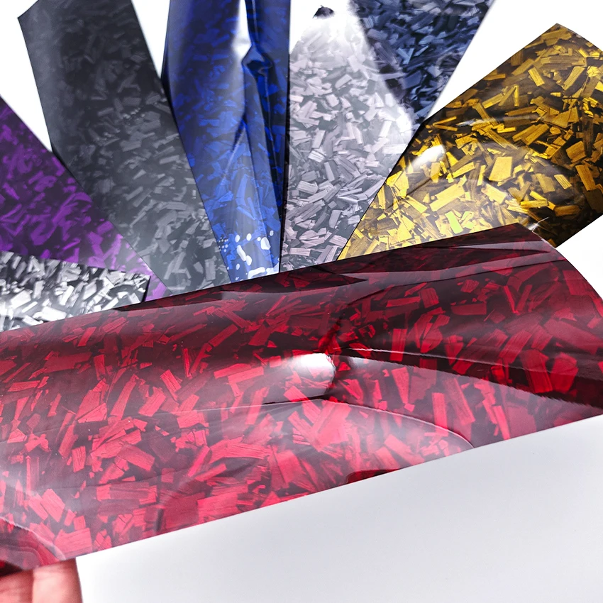 Premium Red Forged Carbon Fiber Vinyl Wrap Gloss For Cars Motorcycle Interior Exterior Decoration DIY Self Adhesive Bubble Free