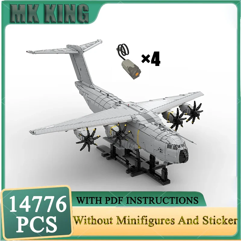 Moc Building Blocks Airbus A400M Atlas Model Technology Fighter Bricks DIY Assembly With Motor Large Aircraft Toys Construction