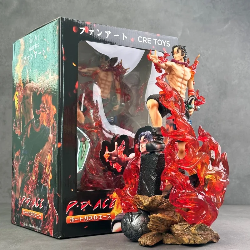 반다이 원피스 수제 GK 창 에이스 주먹 에이스 스태츄 장면 모델 룸 데스크탑 장식 애니메이션 수제 블라인드 박스 생일 선물