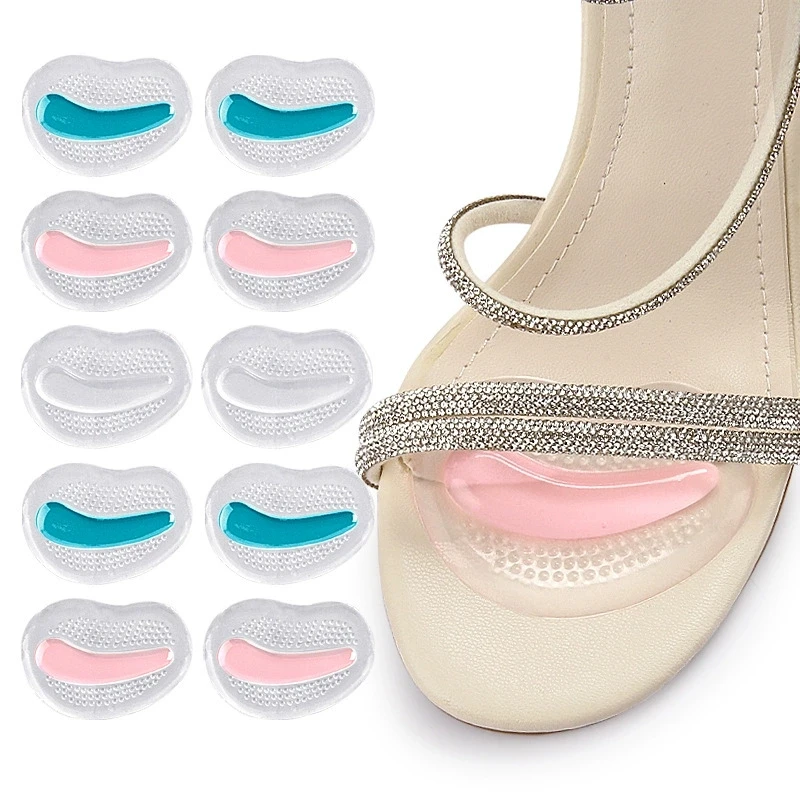 1/5Pairs Silicone Forefoot Pad Ladies Sandal Anti-Skid Pad Anti-Pain Thickened Half a Yard Pad High Heels Insole Forefoot Pad