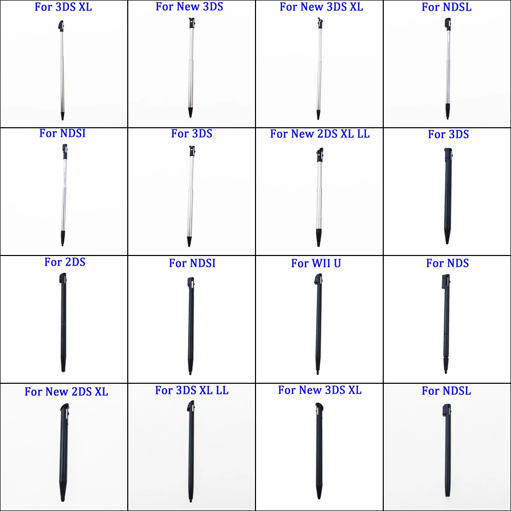 YUXI-lápiz óptico telescópico de Metal, bolígrafo de plástico para pantalla táctil para nuevo 3DS XL LL NDSL DS Lite NDSi NDS Wii U 2DS 3DS nuevo