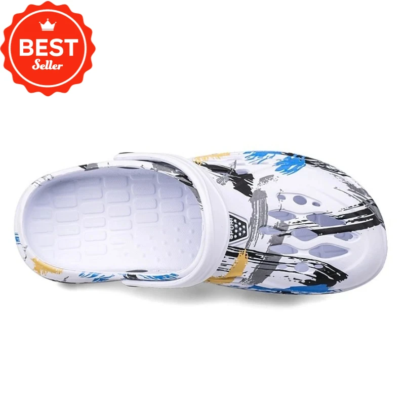 

Men's Clogs Graffiti Sandals Summer Garden Shoes Flat Sandals Men Beach Anti-skid Slippers Men Casual Shoes Big Size 47 48 49