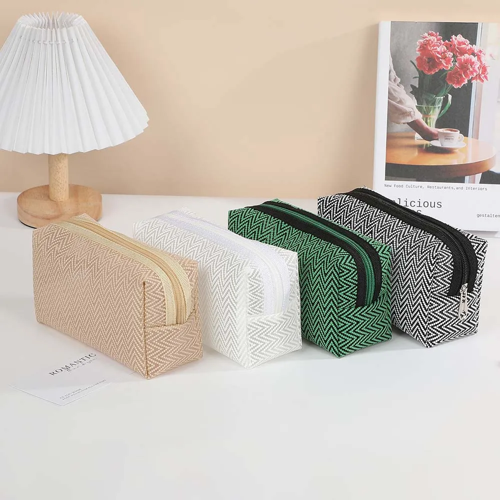 Key Bag Mesh Cosmetic Bag Mesh Stripe Pattern Bank ID Card Bag Mesh Coin Purse Nylon Large Capacity Small Storage Bag