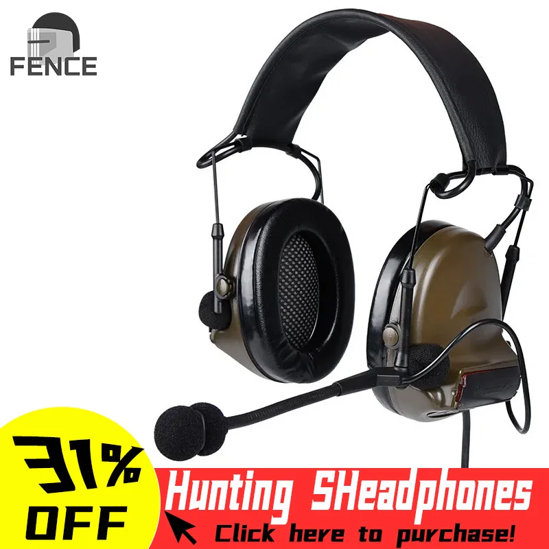 WADSN Tactical C2 Comtac II Headset with Microphone CS Earmuff  Headphones Hearing Protective Ear Protection airsoft accsesories