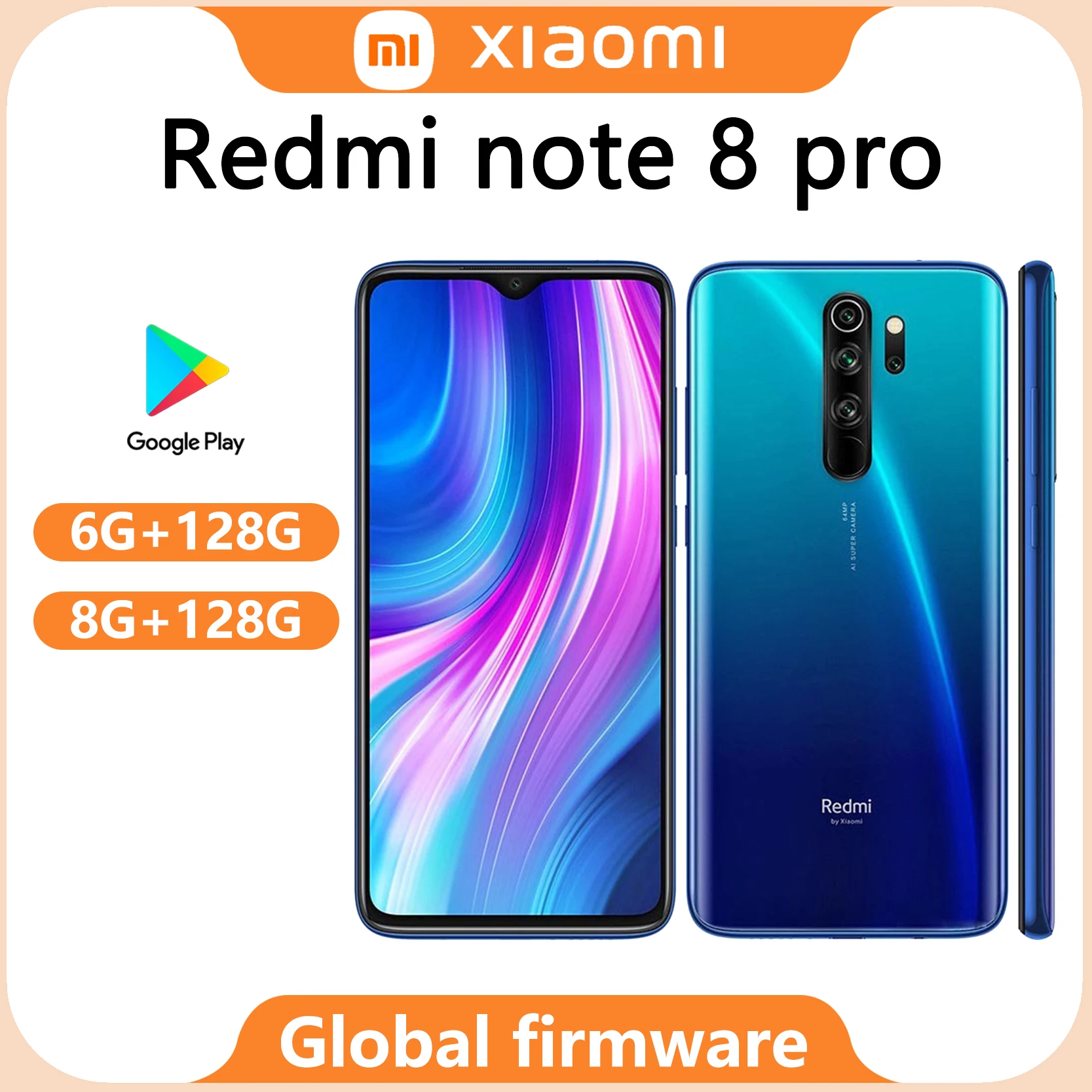 Global rom Xiaomi Redmi Note 8 Pro 8G 128G Smartphone used phone