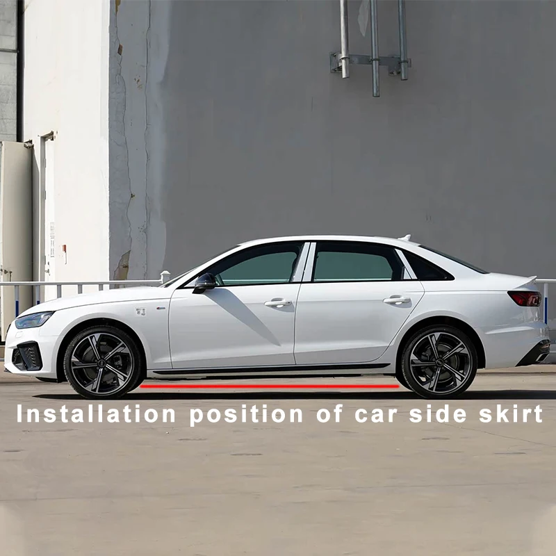 

High Quality Car Side Skirts Extensions Splitters Bumper Diffuser Spoiler Aprons Accessories Carbon Fiber For Audi A4 2017-2023
