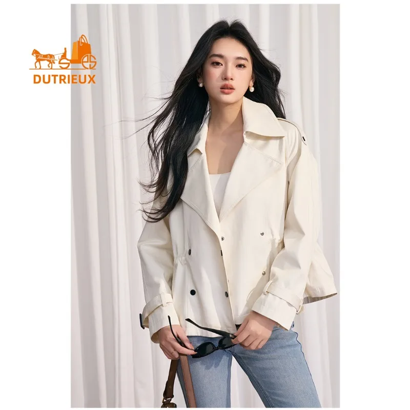 2026 New Spring and Autumn Women's Short Comfortable Trench Coat, Casual and Versatile Jacket for Women