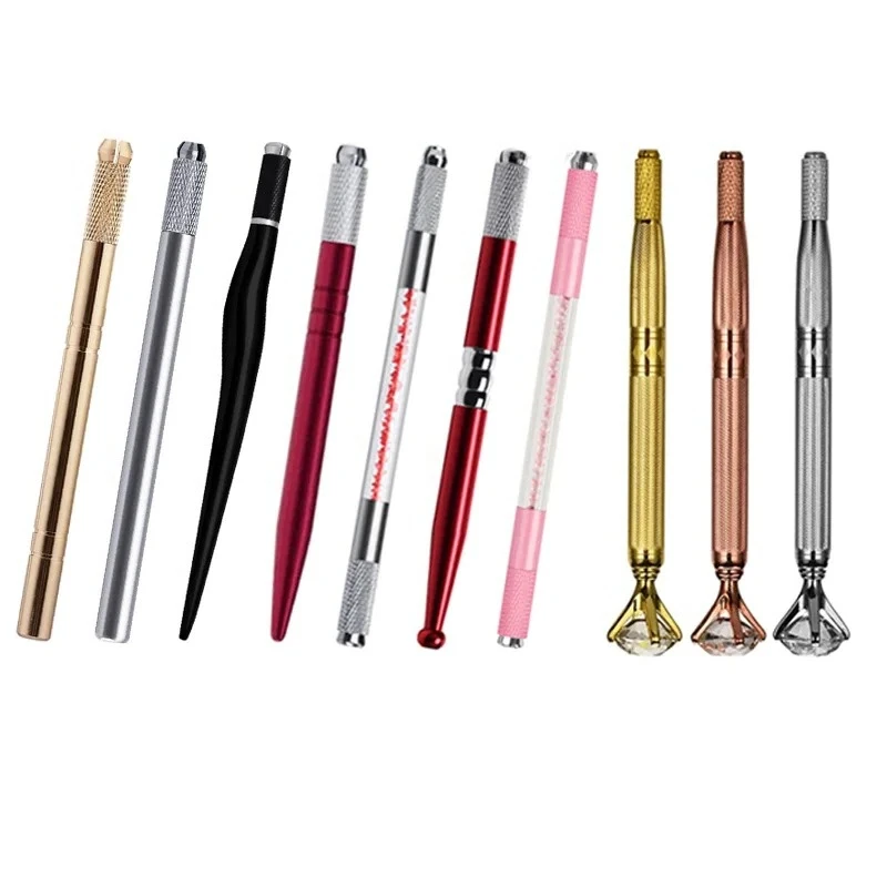 Microblading Manual Tattoo Pen Permanent Makeup Lips Eyebrow Pen for Embroidery Needle Blade Tebori Manual Pen 1pcs