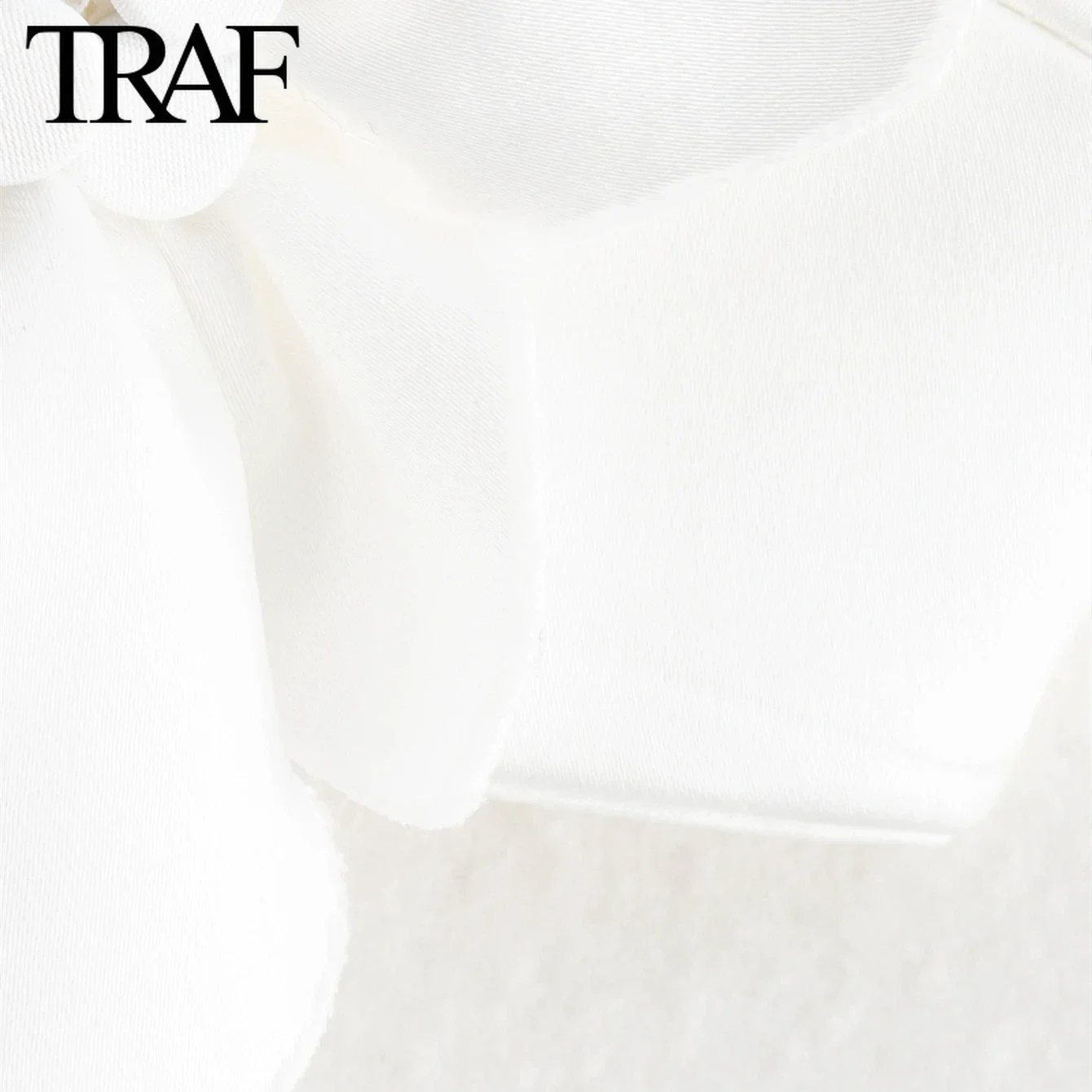 TRAF Women Fashion Summer New White Handmade Flower Decoration Top Blouse Street Clothing Vest Tank Chic Ladies Crop Tops Mujer