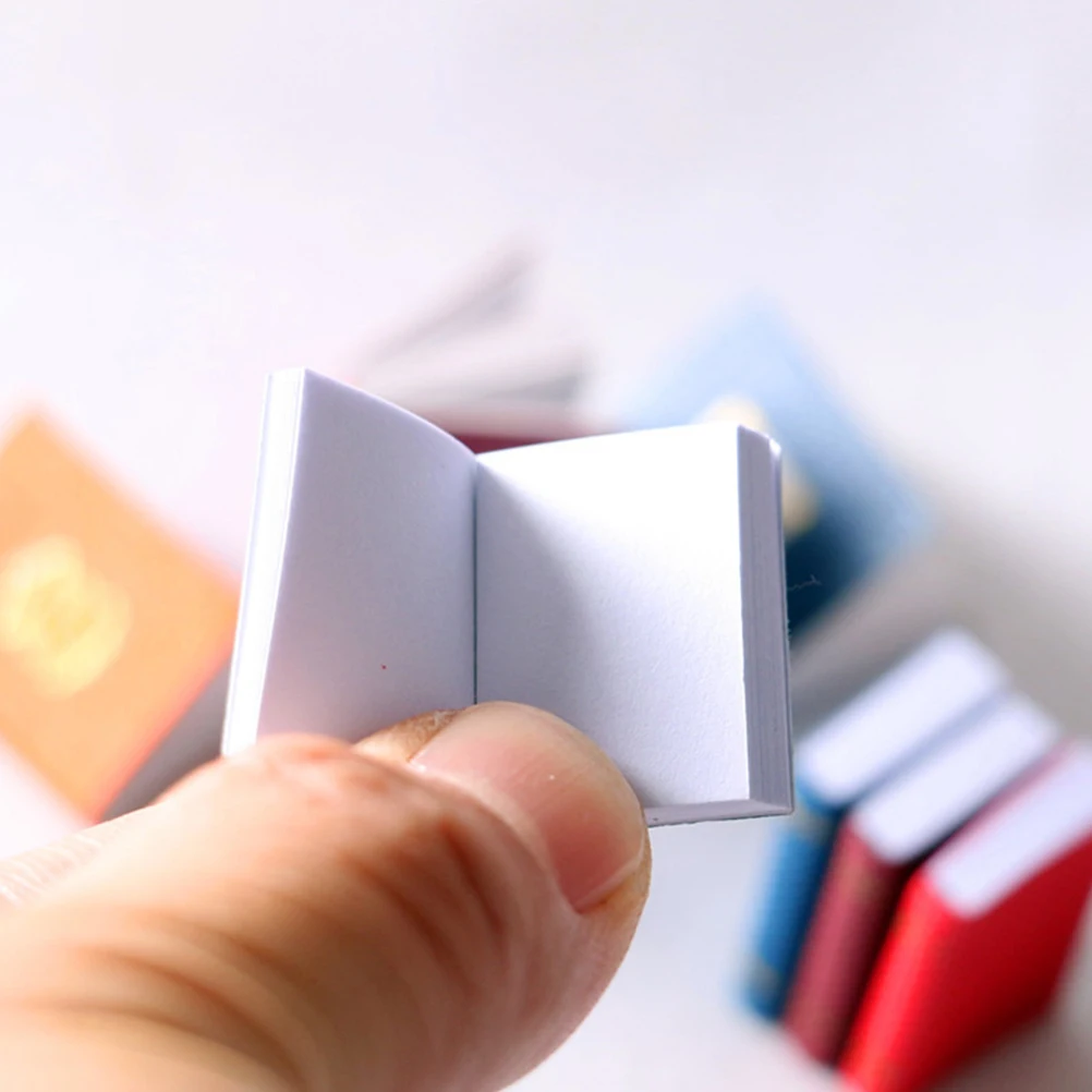 8 Pcs Mini Books Photo naments Small House Decorations Accessory Furniture Paper Craft Model Miniature Scene Props