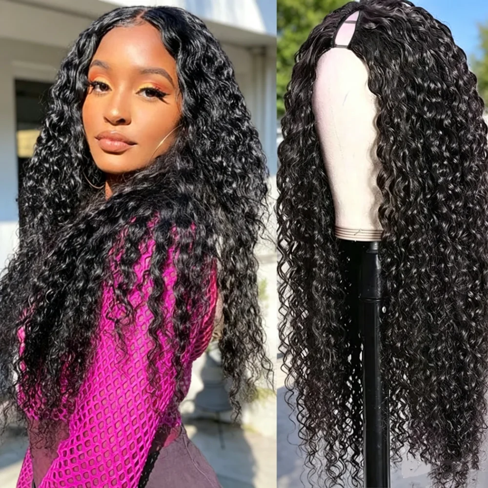 

Curly Wave Human Hair Wig For Women 250 Density Wear To Go Natural Colored Upgrade Glueless V Part Water Wave Wigs Human Hair