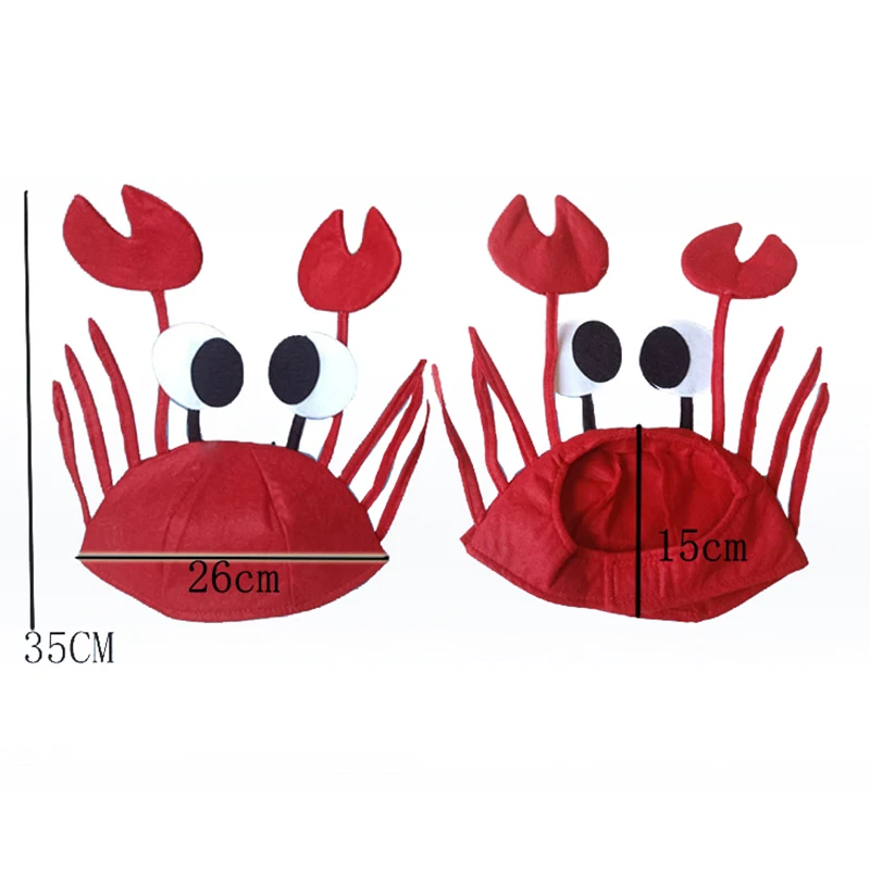 Lustiger roter Hummer-Krabben-Meerestier-Hut als Ersatzteil für Weihnachtsfeier-Kostüme und Bühnenaufführungszubehör – Detail 1