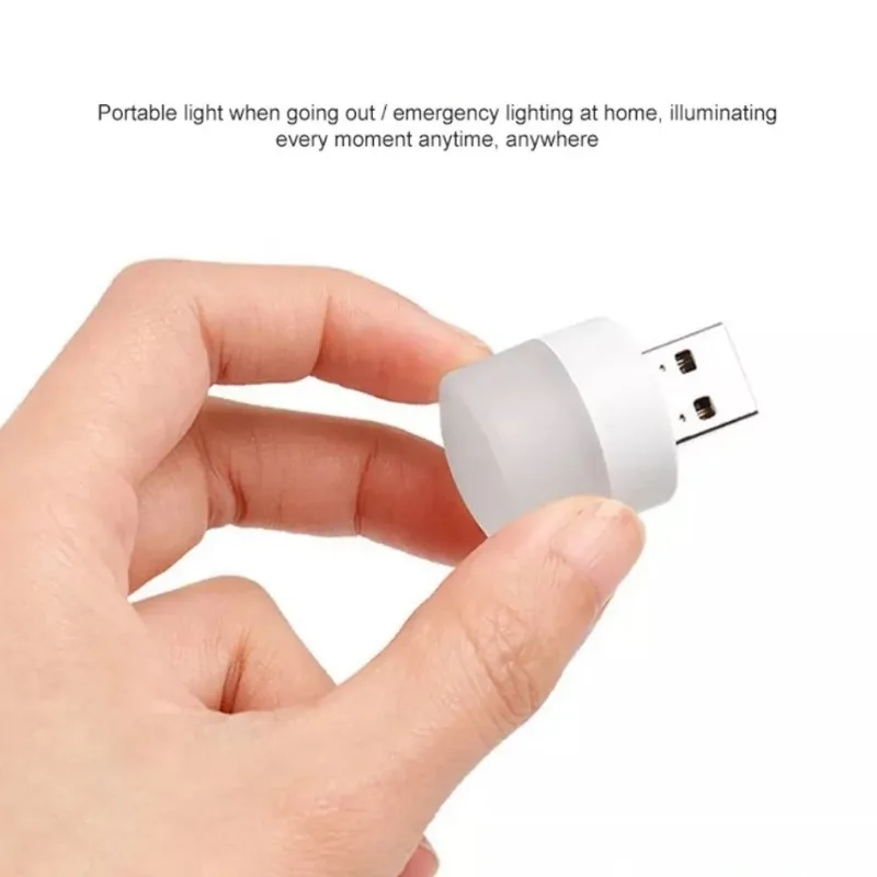 1-12PCS USB Plug Lamp Mini Night Light Computer Mobile Power Charging Small Book Lamps LED Eye Protection Round Reading Light