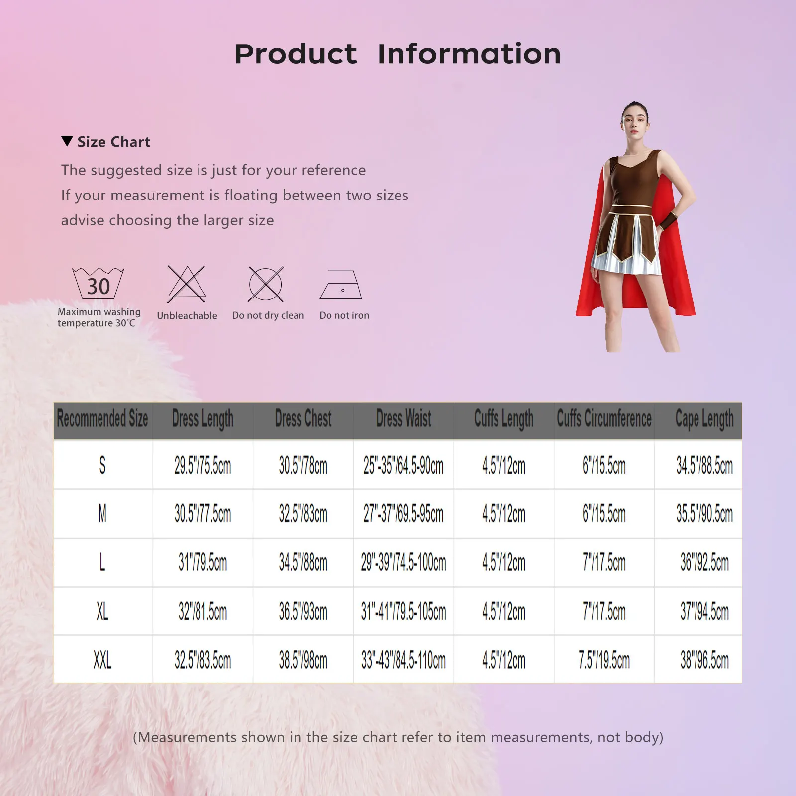 ผู้หญิงโรมัน Gladiator เครื่องแต่งกายปาร์ตี้ฮาโลวีนคอสเพลย์ชุดแขนกุดชุดซาติน Cape และ Cuffs ธีมแฟนซีแต่งตัว