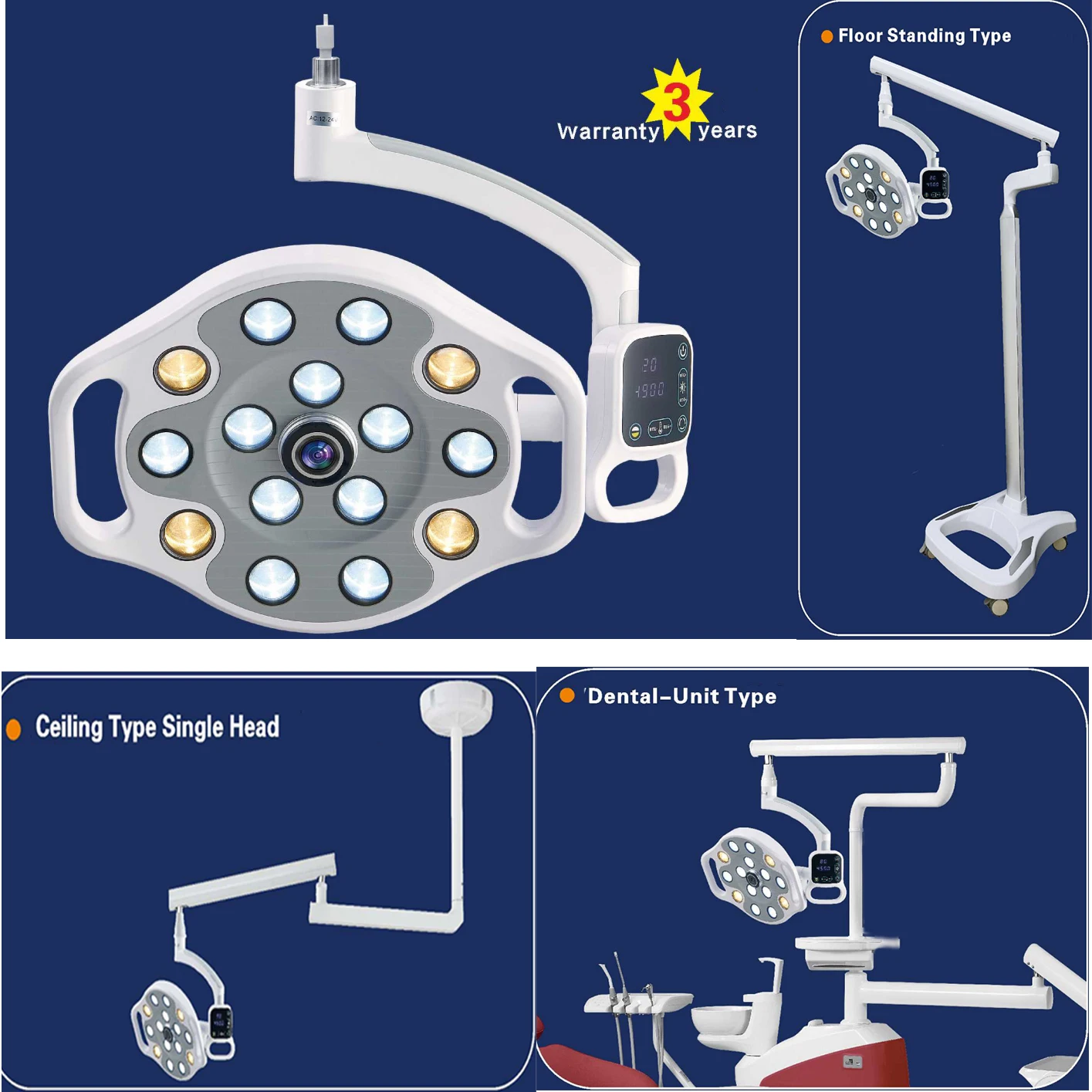 LED Dental Oral Lamp with Camera Wireless Transmission HD Video Recording 15 LEDs Dental Equipments for Clinic Implant Surgery
