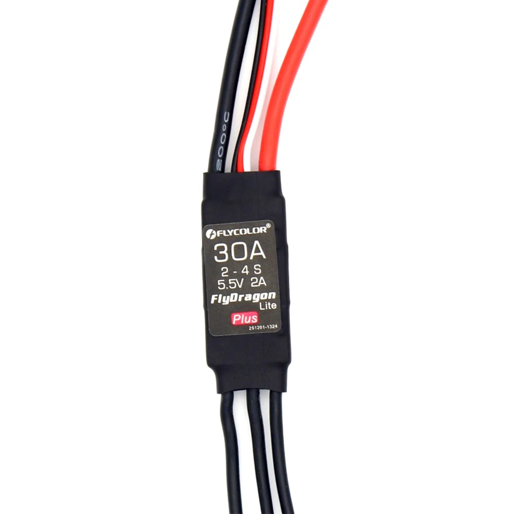 FFLYCOLOR FlyDragon Lite 30A 2-4S Brushless Speed Controller 5V/2A Dual BEC for RC Plane Park Flyer Trainer Model