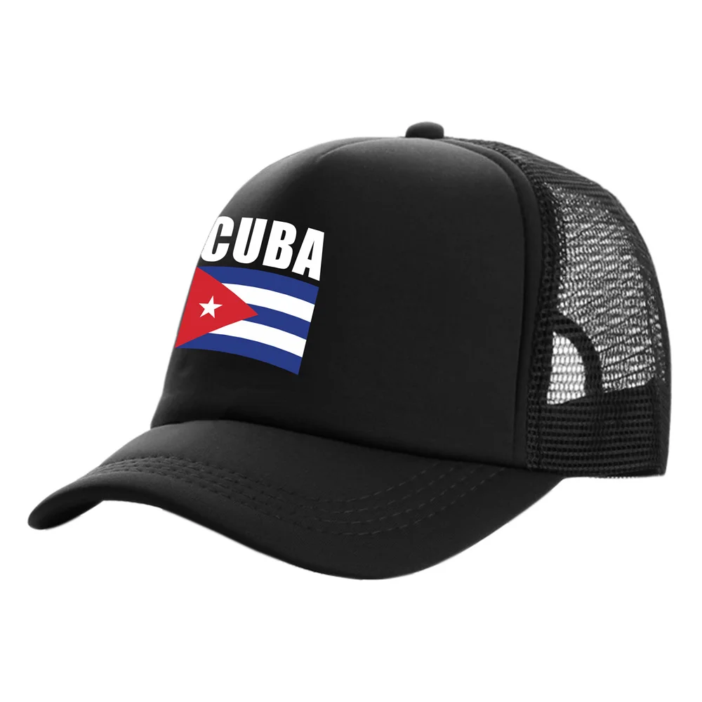 Czapka typu Trucker Kuby Męska fajna czapka z flagą Kuby Czapka z daszkiem Cool Summer Unisex Mesh Net Caps