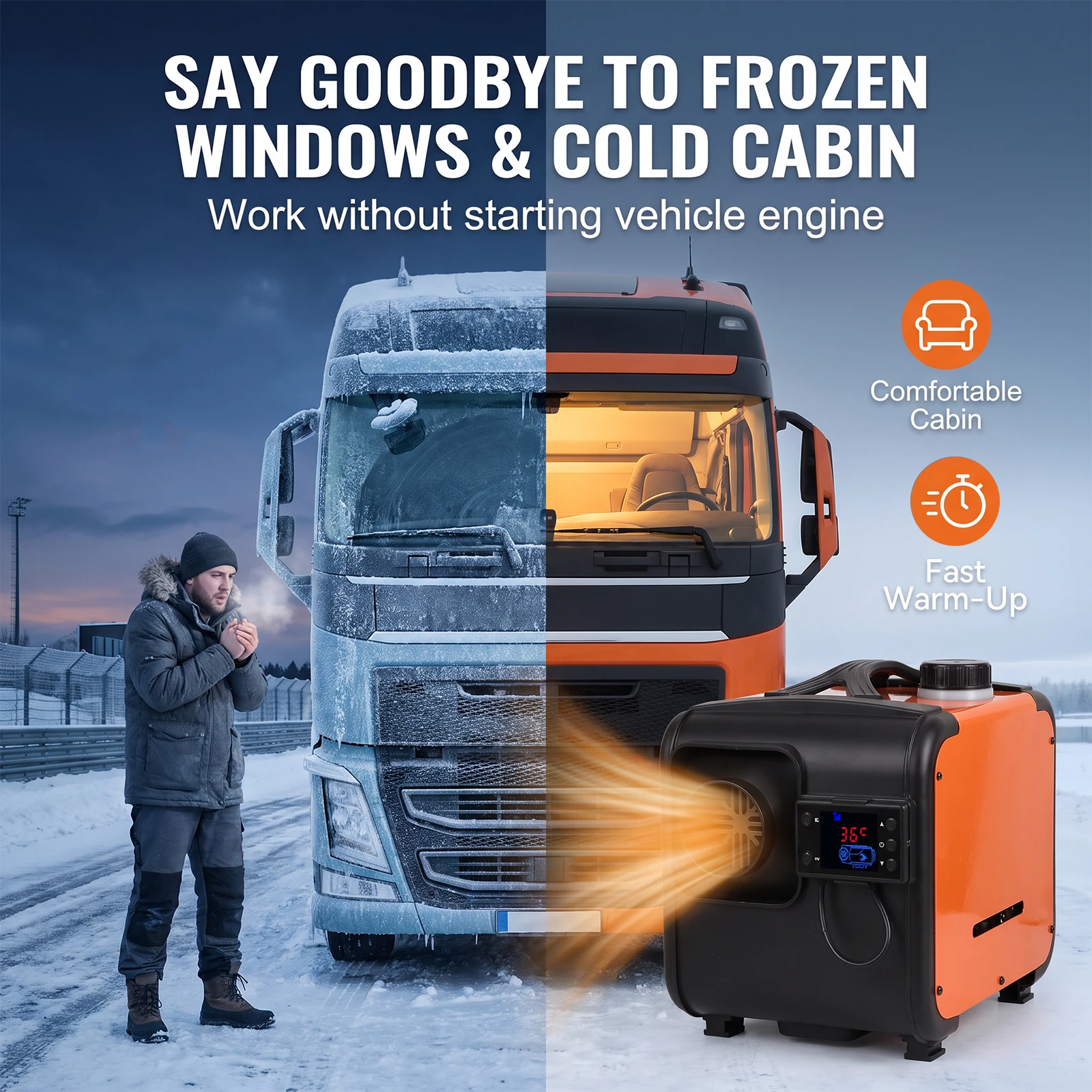 Degreat 8000W Diesel-Standheizung 12V/24V mit Fernbedienung und LCD-Anzeige für Autos, Busse, LKWs, Wohnmobile und Boote - Luftheizungssystem