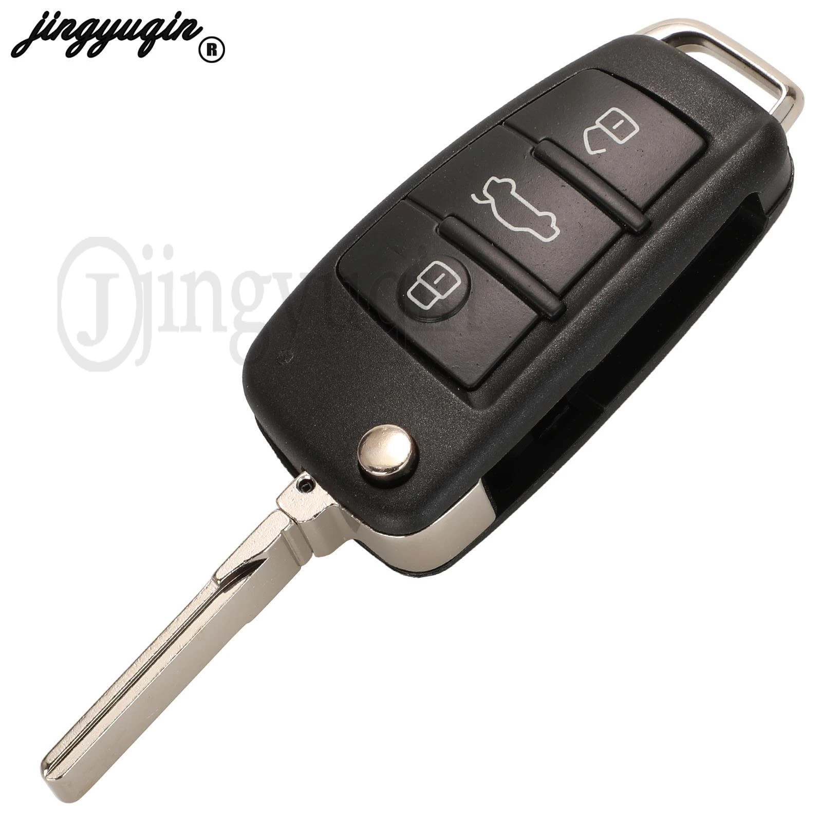 Jingyuqin 315/433/868MHz รีโมทกุญแจรถสําหรับ Audi A6 S6 Q7 FSK 8E ชิป 8E0 837 220 N /P /Q /M /T /R /D Fob 3 ปุ่ม
