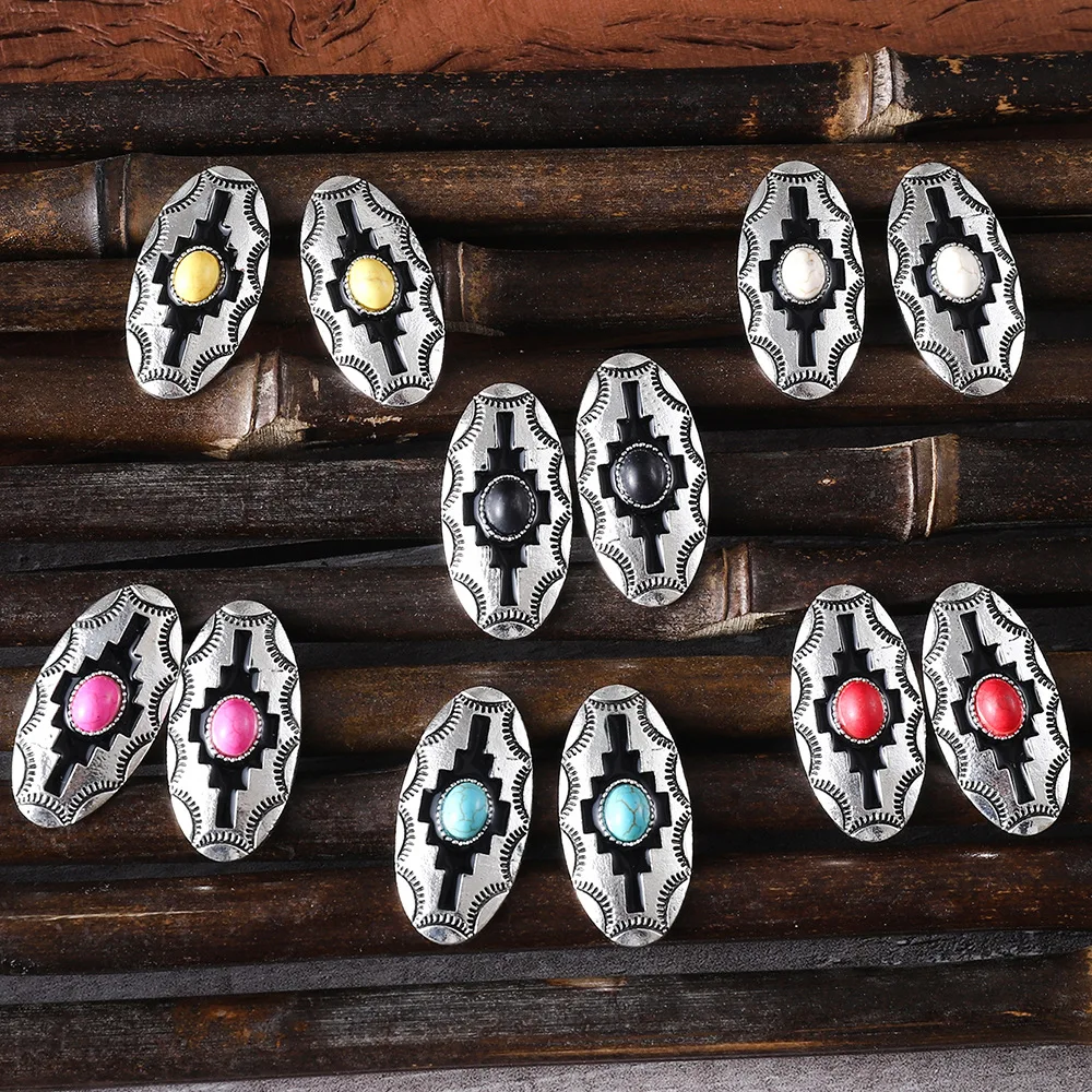 diy-accessories-european-and-american-cross-border-new-retro-inlaid-colored-turquoise-alloy-earrings-bohemian-simple-niche-ear-j