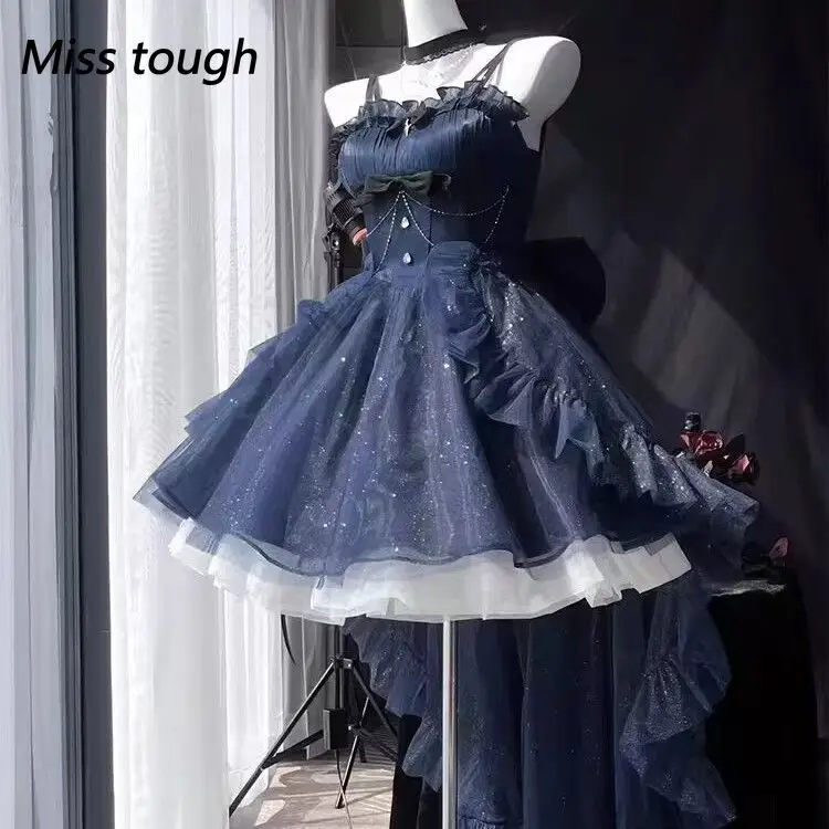 Vintage Elegant Party Midi Dress Women Korean Style Denim Strapless Dress A-line Temperament Sexy Streetwear Designer Dress 2023