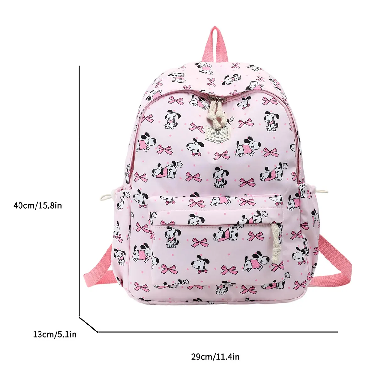 Cute Cartoon Animal Pattern Girl Backpack Lightweight Nylon Large Capacity Multifunctional Student Backpack Campus Outdoor