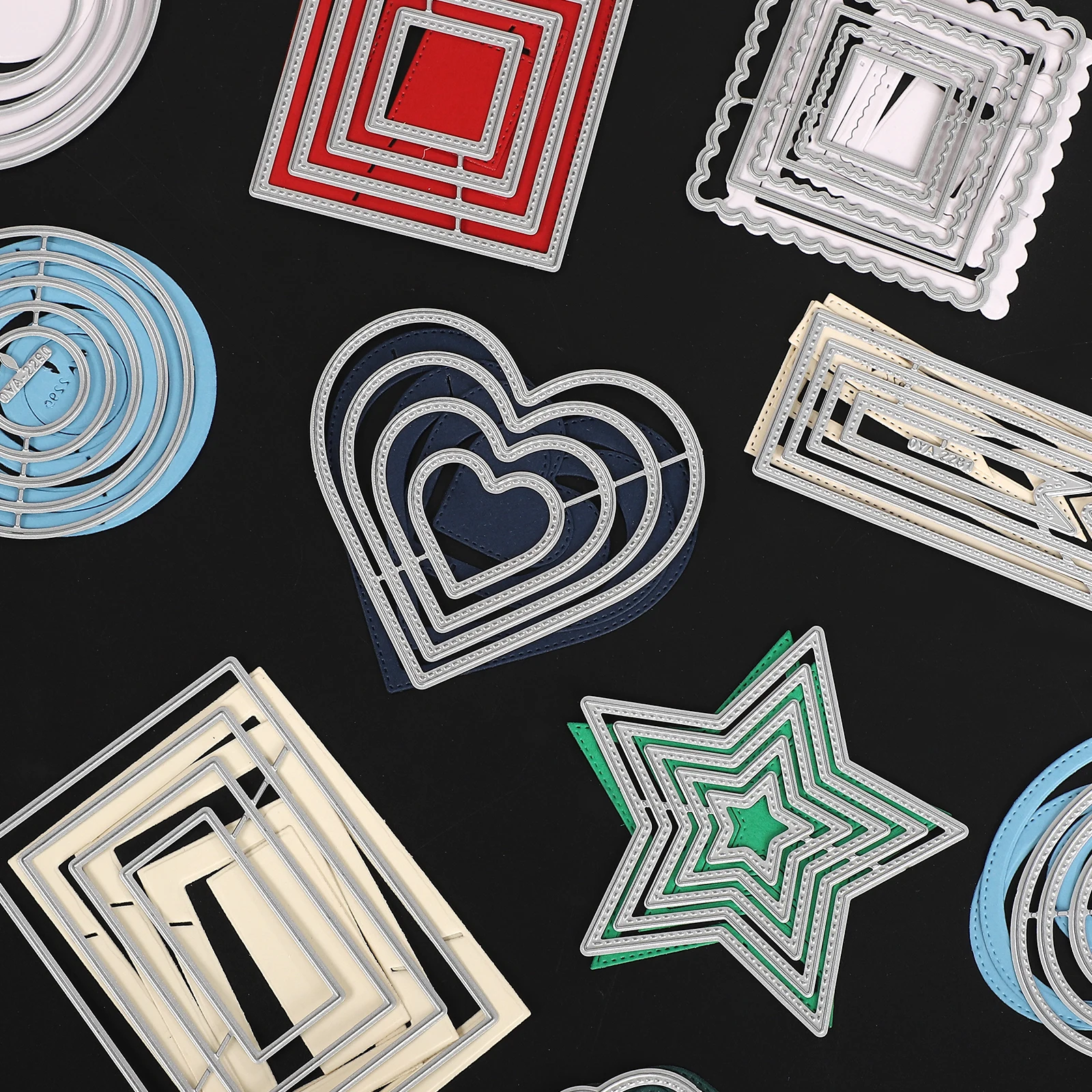 إطار قاعدة عتيق، حدود مجوفة، قالب قطع المناظر الطبيعية الهندسية، مواد مجلة إبداعية ذاتية الصنع، مستلزمات الطلاب، أدوات مكتبية