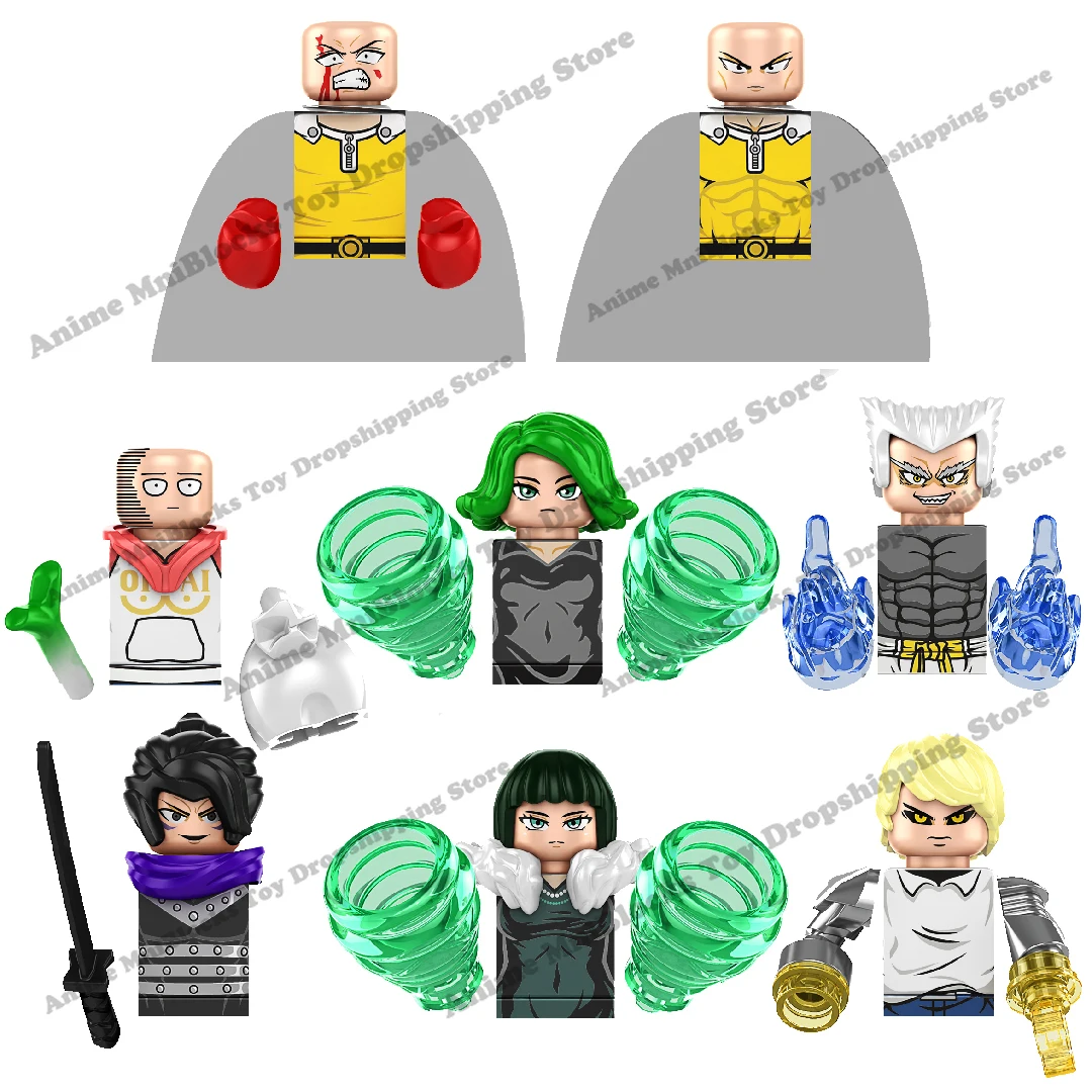 TP1002 ONE PUNCH MAN Anime Bricks Dolls Saitama Genos Terrible Tornado Garou Mini Action Toy Figura Building Blocks Kid Gifts