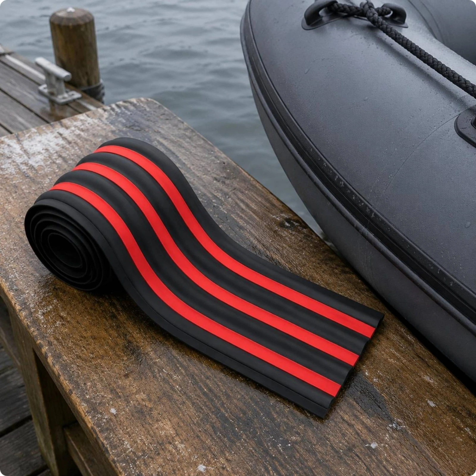 Easy to Cut PVC Inflatable Boat Hull Wear Strip Bumper Repair Armor for Marine Gear Maintenance
