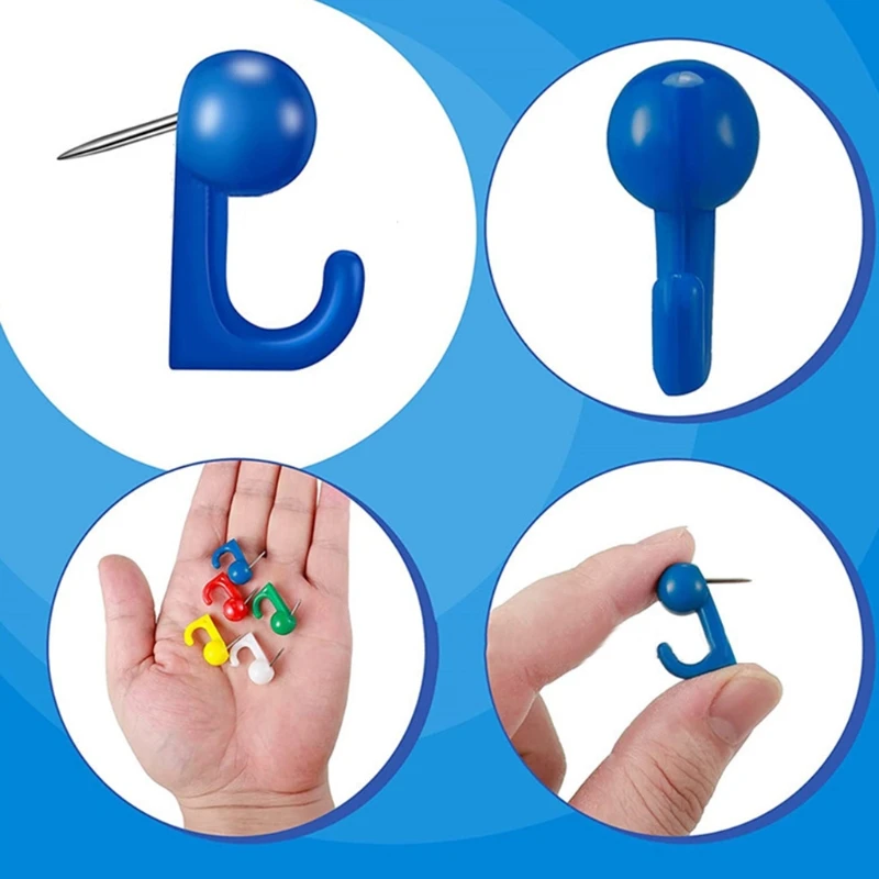 50 ชิ้น/แพ็คหมุดตกแต่ง Multi-purpsoe ตะขอรูปหมุดกล่องปิดผนึก