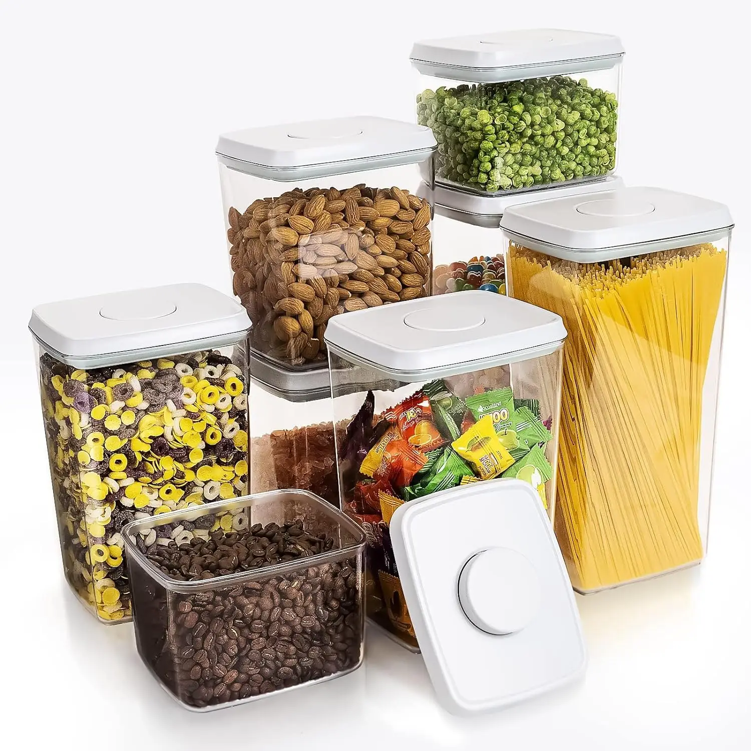 Pop Container 8-Piece Airtight Food Storage with Lids, BPA-Free Leakproof Stackable - Ideal for Flour Cereal Snacks