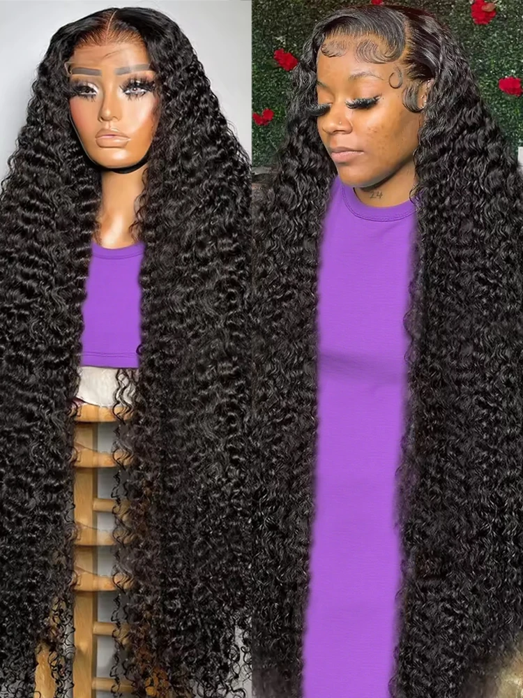 

Парик из натуральных волос с кружевной передней частью для женщин, 300% плотность, предварительно сформированный, 40 дюймов, HD прозрачный, 13x4, 13x6, глубокая волна, парик с кружевной передней частью