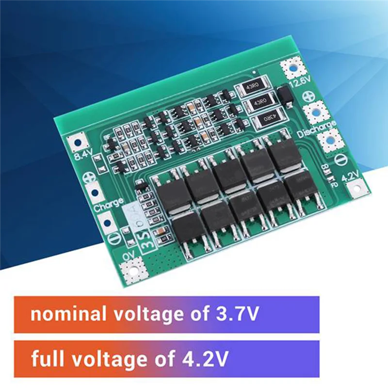 5 Pcs 3S 40A BMS 11.1V 12.6V 18650 Lithium Battery Protection Board with Balanced Version for Drill Motorcycle Battery