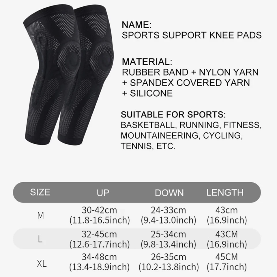 LOOGDEEL 1Pcs Protection Compression Calf Leg Sleeve Cycling Legwarmers Sports Running Legging Soccer Knee Support Kneepad