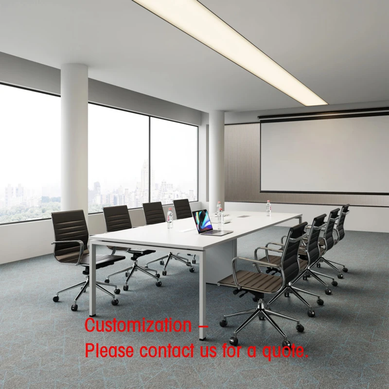 custom.Meeting Room Table Commercial Office Furniture Wooden Tabletop Metal Multi-person Meeting Table Long Office Table