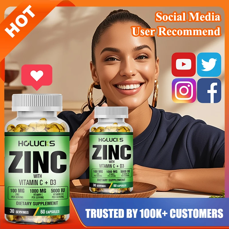

Premium Zinc Supplement, for Strong Immunity & Healthy Bones, Better Sleep, Energy Boost, Full Booy Benefits, Gluten-Free