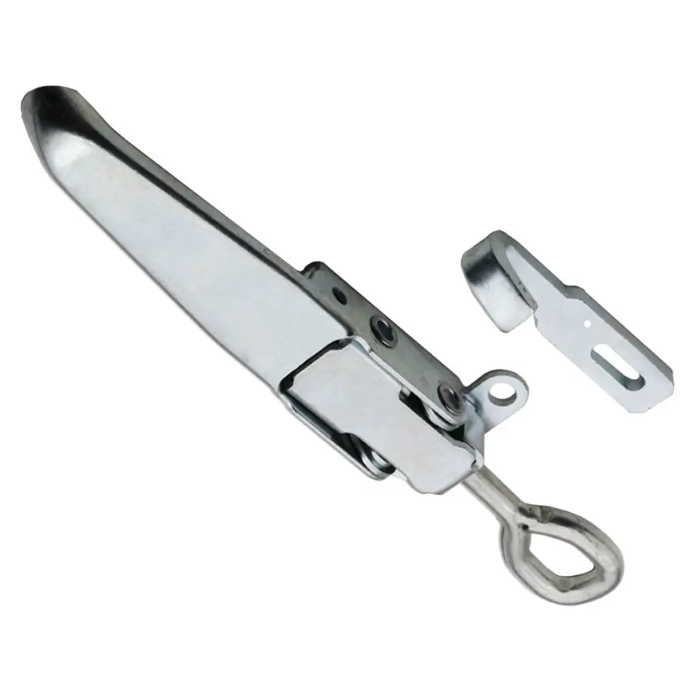 Heavy Trailer Buckle Barrel Hasp Silver Multi-Use Lock Catch Agrafe Anchor for Trucks Trailers Containers Interior