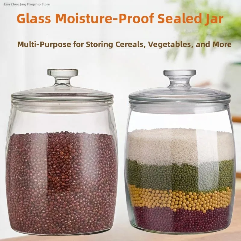 

Thiened Glass Food ade Storage Jar Ultra Large Capaci Moisture Proof Sed Pile Jar for Home Use Decorative Storage ...