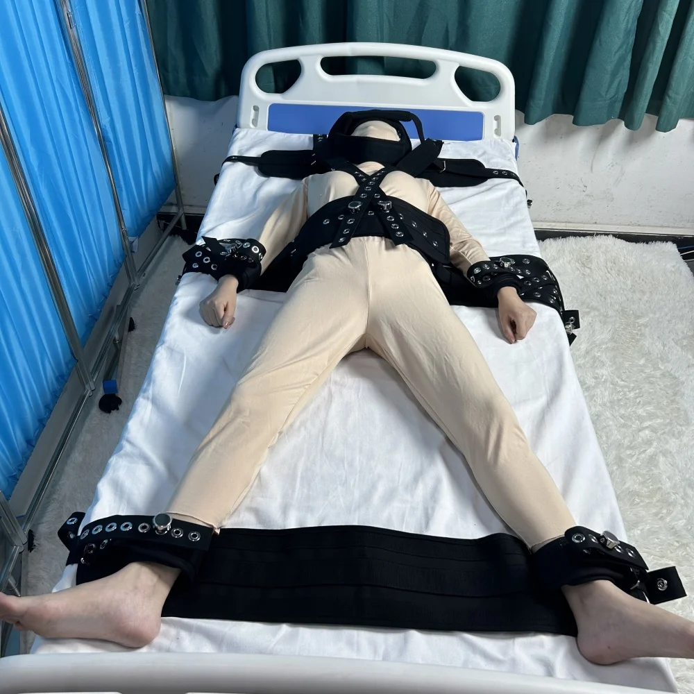 

Soft Wrist & Ankle Cuffs Anti-Self Harm Restraints Mental Health Care Straps for Hospital Treatment Body Restraint Set