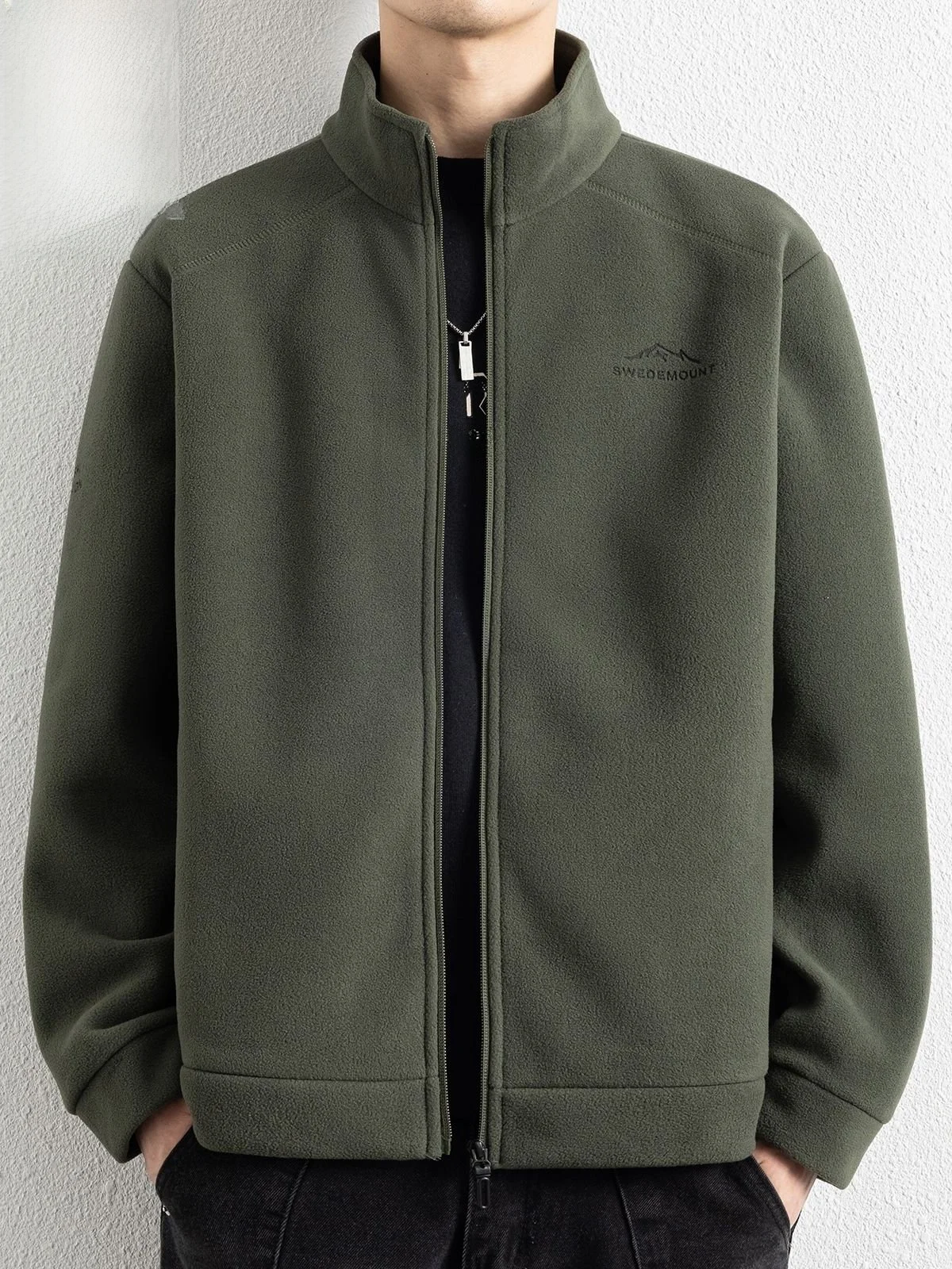 

Мужской утепленный флисовый кардиган на молнии, зимняя повседневная толстовка с длинными рукавами, стандартной длины