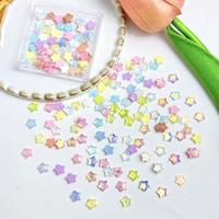 100PCS Mini Transparent Sparkling Resin Star Nail Art Accessories 3D Colorful Pentagram Nail Charms Supplies for Manicure DIY