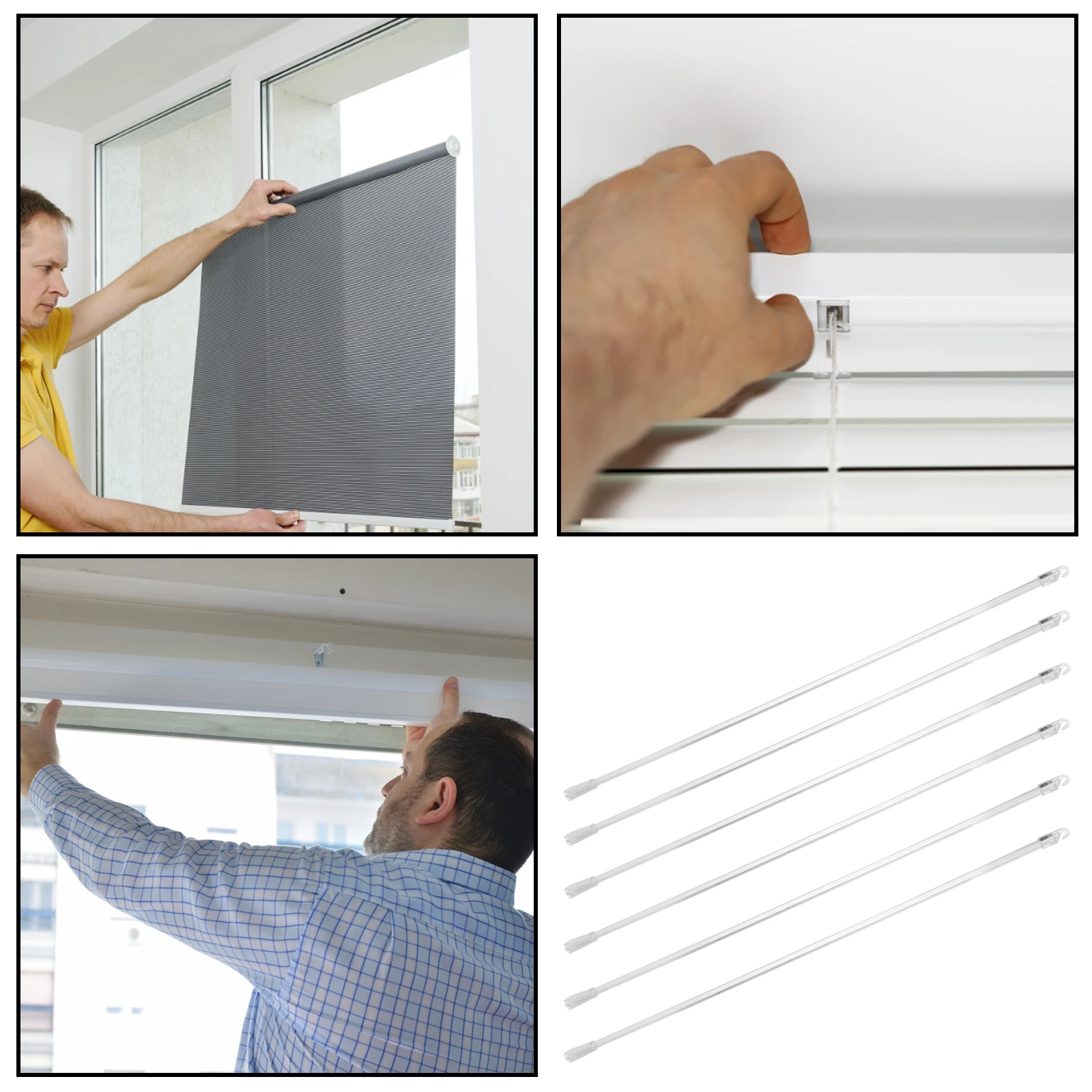 

6 Pcs Curtain Rod Accessories Blind Window Blinds Wand for Stick Pull Replacement Rods Vertical