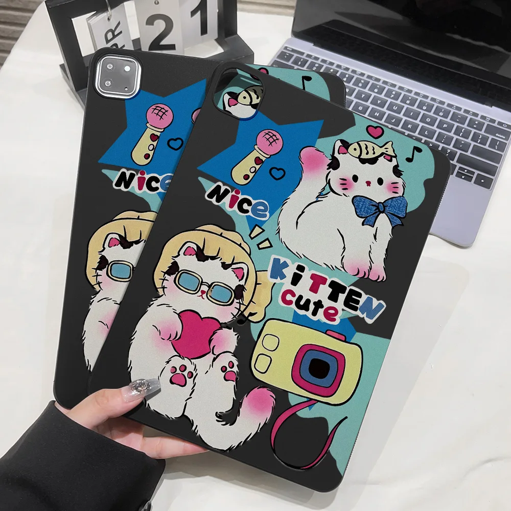 For Samsung Galaxy Tab A11 8.7 A11 Plus 11 2025 Cases A9 A8 A7 Lite Tab S12 S11 S10 S9 S8 Ultra Plus Cute Cat Tablet Case Cover