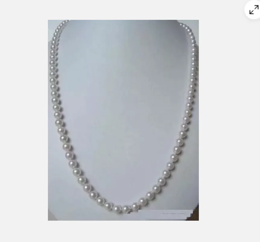 

Natural 5-6mm AAA+White Akoya Pearl Necklace with 14k Gold Buckle 16/36inch