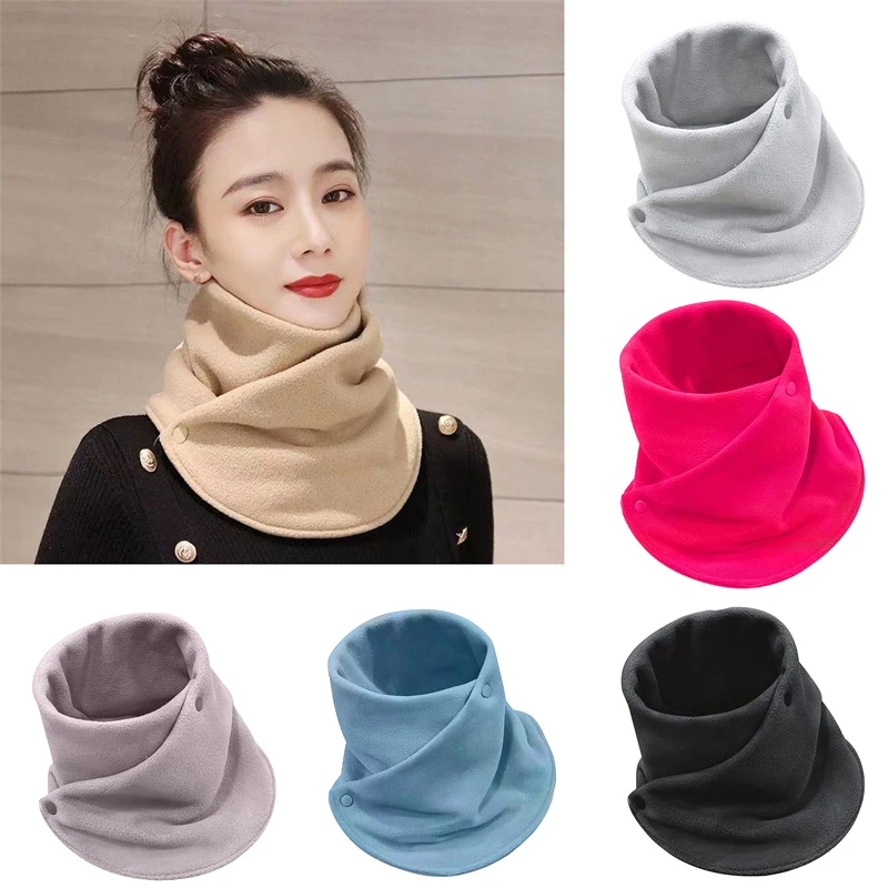 Winter Fleece Neck Scarf Thickened Warmth Autumn Neck Sleeve Men Women's Scarves Plush Double Layer Neckerchief Scarf Ring