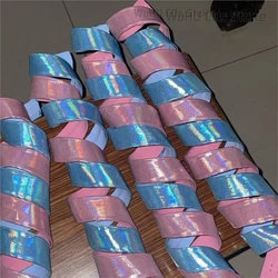 NEEDY GIRL STREAMER OVERDOSE Kangel Rain Cosplay Wig Hair PonyTail Hairclip Shiny Ribbon Pink Blue Hair Handmade Prop 1.2M 1.8M