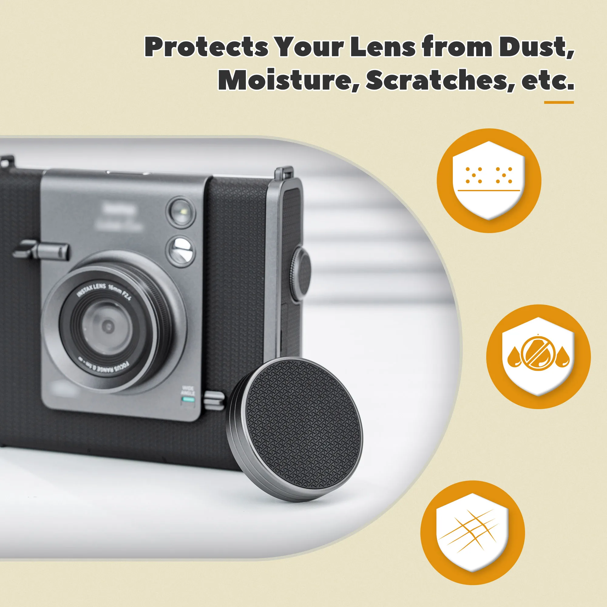JJC Aluminum Lens Cap Cover for Fujifilm Instax Wide Evo Dustproof Anti-Scratches Lens Protector Accessories for Fuji Wide Evo - view 2