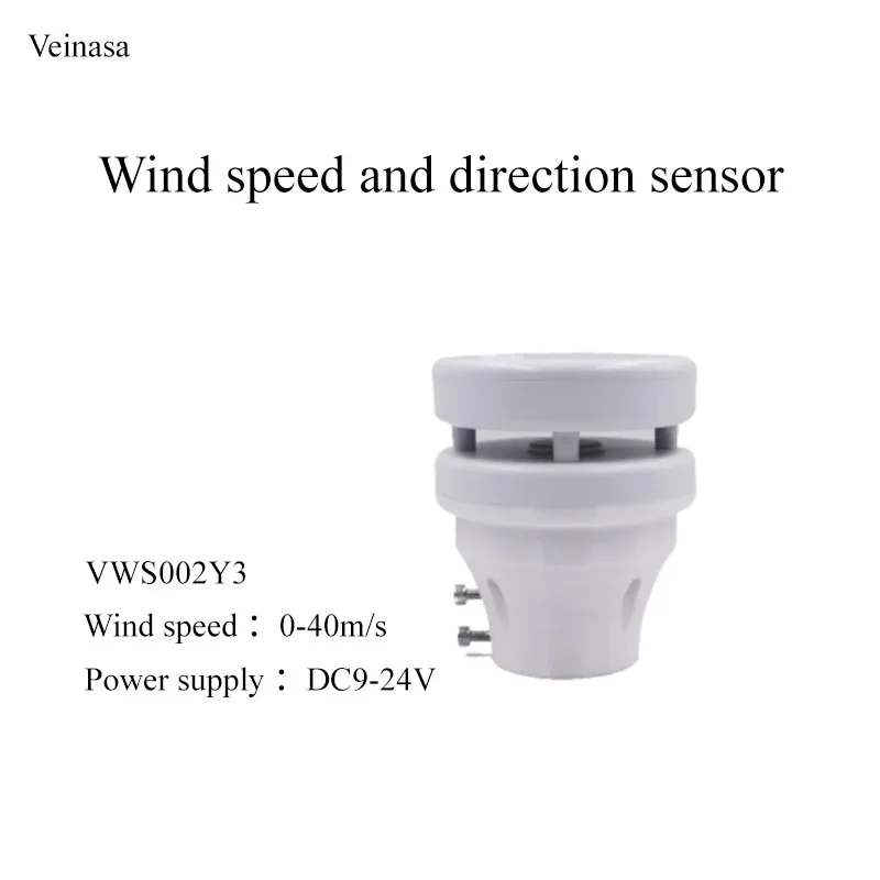 2026 Veinasa VWS002Y1 Mini Ultrasonic Wind Speed Direction Sensor ABS Material 0-60m/s Resolution 0.1m/s Starting Wind Speed 0.3